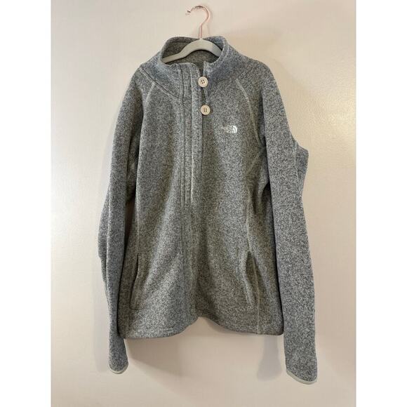 The North Face Womens Crescent Full Zip Button Detail Grey Jacket Size Large - Picture 2 of 9
